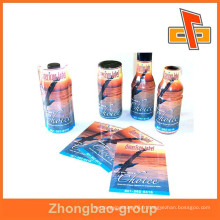Vers des manchons imprimés personnalisés en plastique PET thermorétractables pour des bouteilles de la société zhongbao